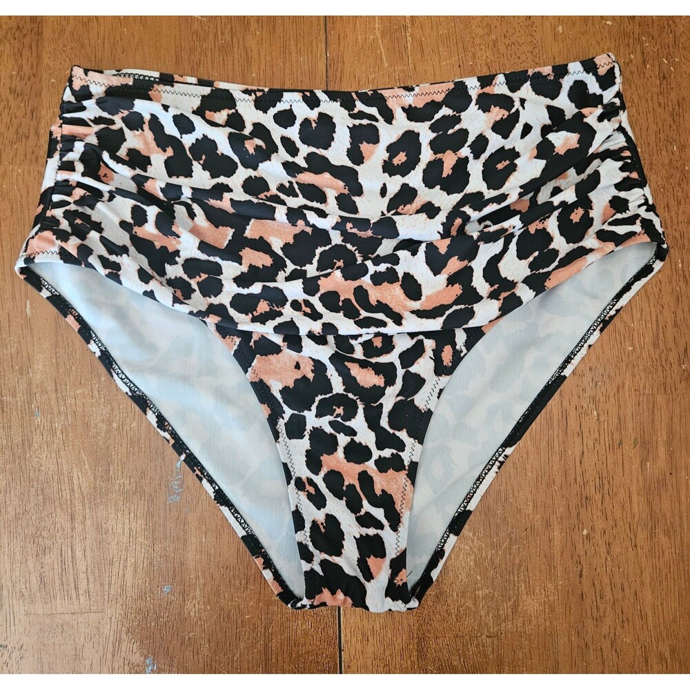 Bikini Bottom Leopard Print Size Medium Women's Swim Wear Swim Suit